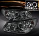 Hyundai Elantra 2007-2010 Smoked Halo Projector Headlights with LED DRL