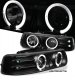 Chevy Suburban 2000-2006 Black Halo Projector Headlights with LED
