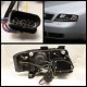 Audi A6 2002-2004 Black Projector Headlights with LED Daytime Running Lights