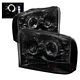 Ford F250 Super Duty 1999-2004 Smoked Halo Projector Headlights with Integrated LED
