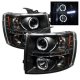 Chevy Silverado 2500HD 2007-2014 Black Dual Halo Projector Headlights with LED