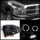 Dodge Ram 2500 2006-2009 Clear Dual Halo Projector Headlights LED