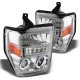 Ford F550 Super Duty 2008-2010 Chrome Projector Headlights Halo LED