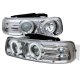 Chevy Silverado 1999-2002 Clear CCFL Halo Projector Headlights with LED
