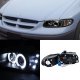 Dodge Caravan 1996-2000 Black Dual Halo Projector Headlights with Integrated LED