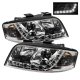 Audi A6 2002-2004 Clear Projector Headlights with LED Daytime Running Lights