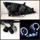 Honda Accord 2003-2007 Black Halo Projector Headlights with LED Daytime Running Lights
