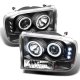 Ford F250 Super Duty 1999-2004 Black CCFL Halo Projector Headlights with LED