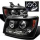 Chevy Avalanche 2007-2013 Black Halo Projector Headlights with LED