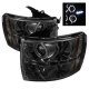 Chevy Silverado 2500HD 2007-2014 Smoked Halo Projector Headlights with LED