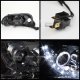 Honda Civic 1999-2000 Smoked Halo Projector Headlights with LED DRL
