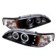 Ford Mustang 1994-1998 Black Dual CCFL Halo Projector Headlights with LED