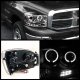 Dodge Ram 2006-2008 Clear Dual Halo Projector Headlights with LED