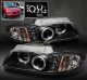 Chrysler Voyager 2000 Black Dual Halo Projector Headlights with Integrated LED