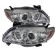 Toyota Corolla 2009-2010 Clear Halo Projector Headlights with LED Daytime Running Lights