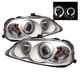 Honda Civic 1999-2000 White Dual Halo Projector Headlights