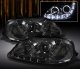 Honda Civic 1999-2000 Smoked Halo Projector Headlights with LED DRL