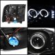 Ford F350 Super Duty 1999-2004 Black Dual Halo Projector Headlights with LED