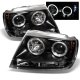 Jeep Grand Cherokee 1999-2004 Black Dual Halo Projector Headlights with LED