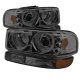 GMC Yukon 2000-2006 Smoked Halo Projector Headlights and Bumper Lights