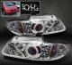 Chrysler Voyager 2000-2000 Clear Dual Halo Projector Headlights with Integrated LED