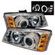 Chevy Silverado 2003-2006 Clear Dual Halo Projector Headlights with LED