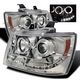 Chevy Suburban 2007-2014 Clear Halo Projector Headlights with LED