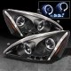 Honda Accord 2003-2007 Black Halo Projector Headlights with LED Daytime Running Lights