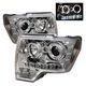 Ford F150 2009-2014 Clear Dual Halo Projector Headlights LED DRL