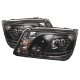 VW Jetta 1999-2005 Black Halo Projector Headlights with LED Daytime Running Lights