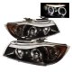 BMW 3 Series E90 Sedan 2006-2008 Black Dual Halo Projector Headlights