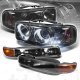 GMC Sierra 3500HD 1999-2006 Smoked Projector Headlights and Black Bumper Lights Set