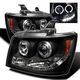 Chevy Suburban 2007-2014 Black Halo Projector Headlights with Integrated LED