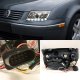 VW Jetta 1999-2005 Clear Halo Projector Headlights with LED Daytime Running Lights