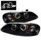 Dodge Stratus Sedan 2001-2006 Black Dual Halo Projector Headlights with LED