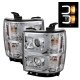 Chevy Silverado 2014-2015 Chrome Projector Headlights LED DRL