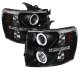 Chevy Silverado 2500HD 2007-2014 Black CCFL Halo Projector Headlights with LED