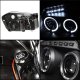 Dodge Magnum 2005-2007 Black Halo Projector Headlights with LED