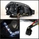 Hyundai Tucson 2005-2009 Black Projector Headlights with LED Daytime Running Lights