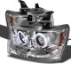 Chevy Tahoe 2007-2014 Clear CCFL Halo Projector Headlights with LED