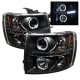 Chevy Silverado 2007-2013 Black Dual Halo Projector Headlights with LED