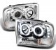 Ford F350 Super Duty 1999-2004 Clear CCFL Halo Projector Headlights with LED