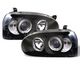 VW Golf 1993-1998 Black Halo Projector Headlights with Integrated LED