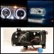 VW Jetta 1993-1998 Clear Halo Projector Headlights with LED