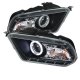 Ford Mustang 2010-2012 Black CCFL Halo Projector Headlights with LED