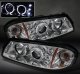 Chevy Impala 2000-2005 Clear Halo Projector Headlights with LED