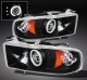 Dodge Ram 2500 Sport 1999-2002 Black CCFL Halo Projector Headlights with LED