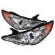 Hyundai Sonata 2011-2012 Clear CCFL Halo Projector Headlights with LED
