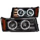 Chevy Colorado 2004-2013 Black Projector Headlights with CCFL Halo