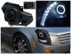 Cadillac CTS 2003-2007 Black Projector Headlights Halo LED DRL